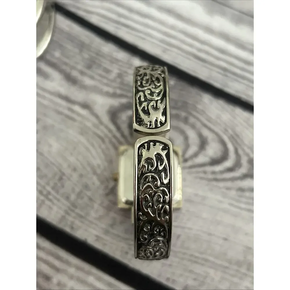 Geneva Silver Tone Women’s Quartz Cuff Watch